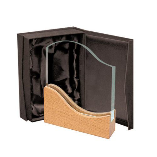 Galvano de Cristal con Base de Madera